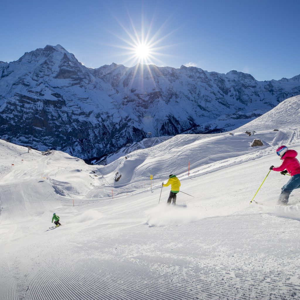 Ski adventure at Grindelwald First, Swiss Alps