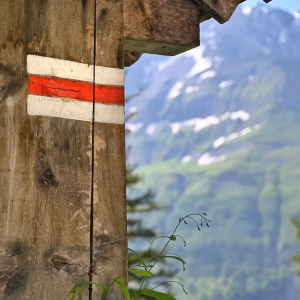 Swiss trail markings for alpine hiking